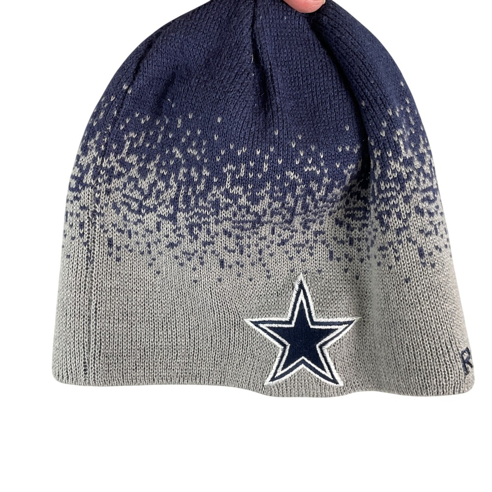 Reebok Dallas Cowboys Beanie Kids Youth Navy Blue Grey NFL Equipment Knit Hat